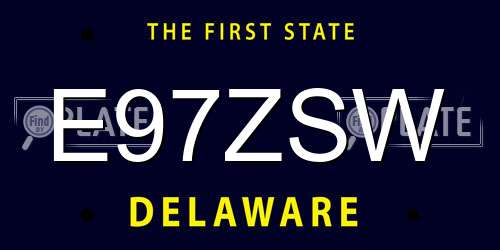E97ZSW Delaware License Plate