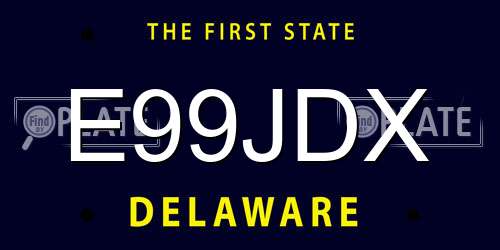 E99JDX Delaware License Plate