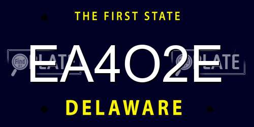 EA4O2E Delaware License Plate