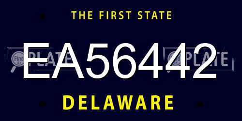 EA56442 Delaware License Plate