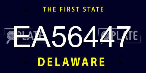 EA56447 Delaware License Plate