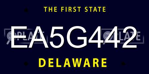 EA5G442 Delaware License Plate