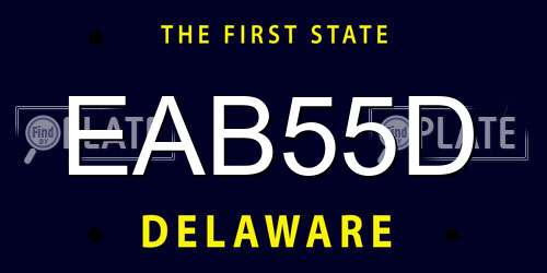 EAB55D Delaware License Plate