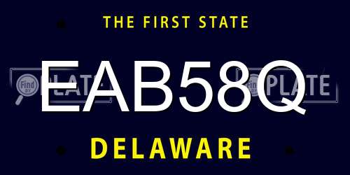 EAB58Q Delaware License Plate