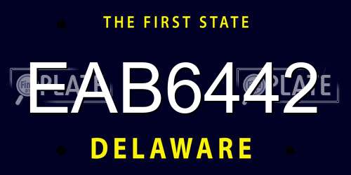 EAB6442 Delaware License Plate