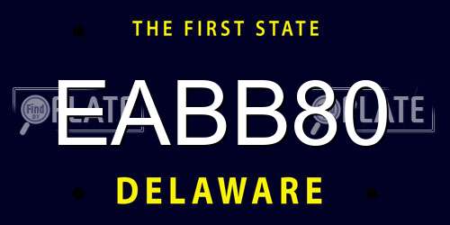 EABB80 Delaware License Plate