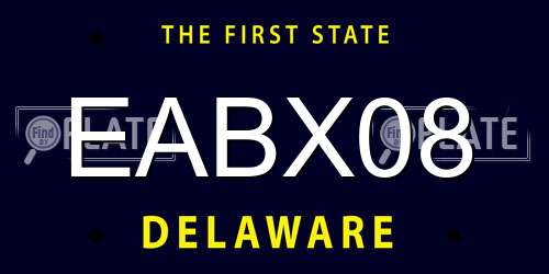 EABX08 Delaware License Plate