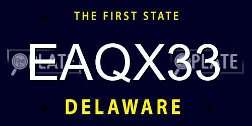 EAQX33 Delaware License Plate