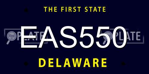 EAS550 Delaware License Plate