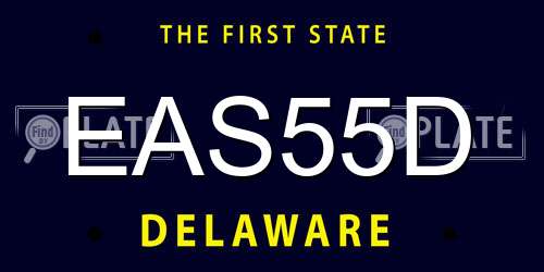 EAS55D Delaware License Plate