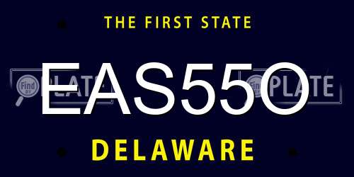 EAS55O Delaware License Plate