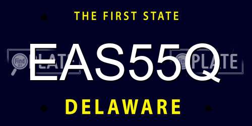 EAS55Q Delaware License Plate