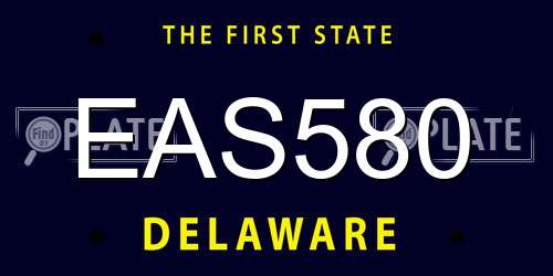 EAS580 Delaware License Plate