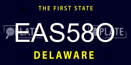EAS58O Delaware License Plate