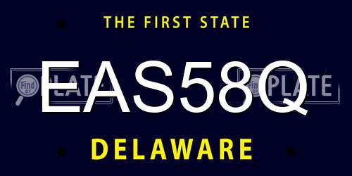 EAS58Q Delaware License Plate