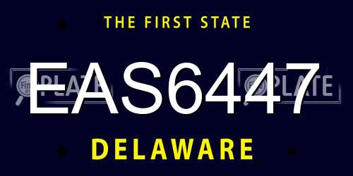 EAS6447 Delaware License Plate