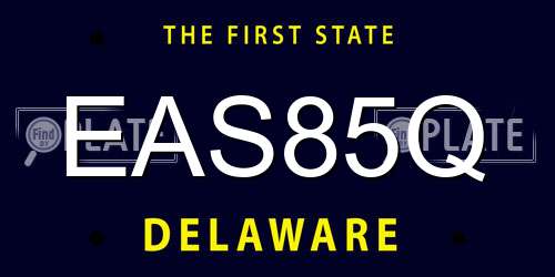 EAS85Q Delaware License Plate