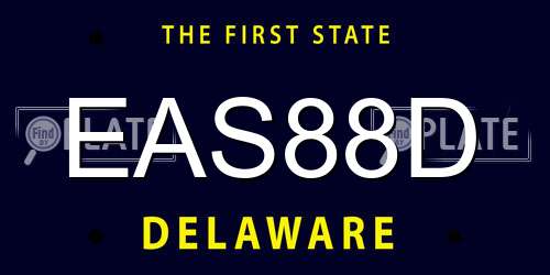 EAS88D Delaware License Plate