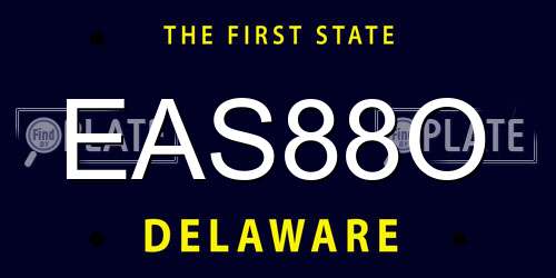 EAS88O Delaware License Plate