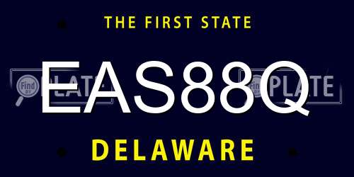 EAS88Q Delaware License Plate