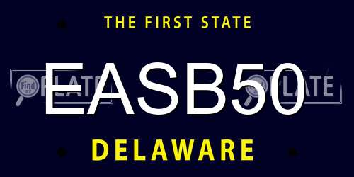 EASB50 Delaware License Plate
