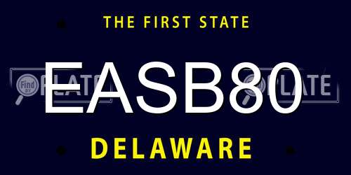 EASB80 Delaware License Plate
