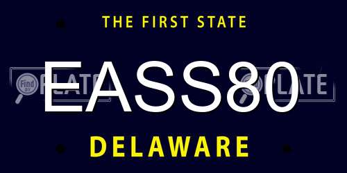 EASS80 Delaware License Plate