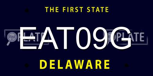 EAT09G Delaware License Plate