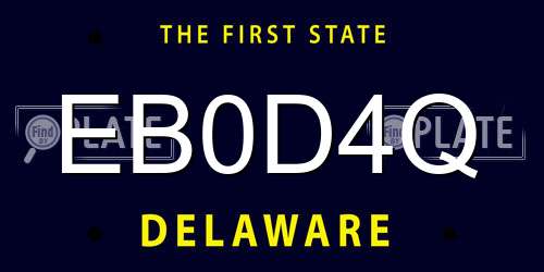 EB0D4Q Delaware License Plate