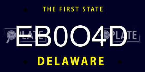 EB0O4D Delaware License Plate