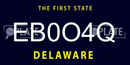 EB0O4Q Delaware License Plate