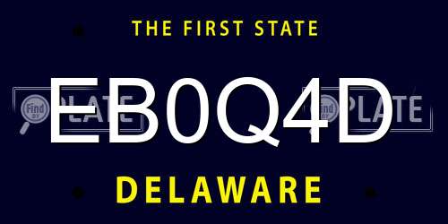 EB0Q4D Delaware License Plate