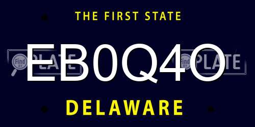 EB0Q4O Delaware License Plate