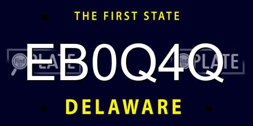 EB0Q4Q Delaware License Plate