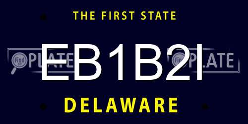 EB1B2I Delaware License Plate