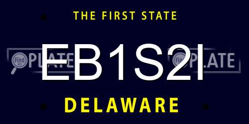 EB1S2I Delaware License Plate