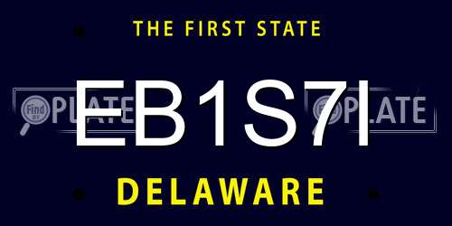 EB1S7I Delaware License Plate