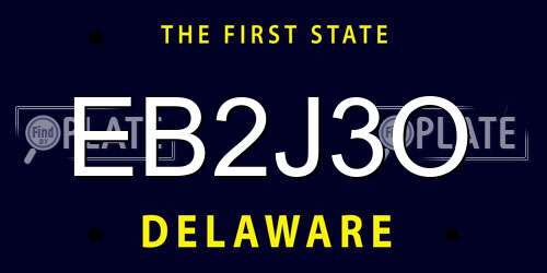 EB2J3O Delaware License Plate