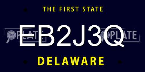 EB2J3Q Delaware License Plate