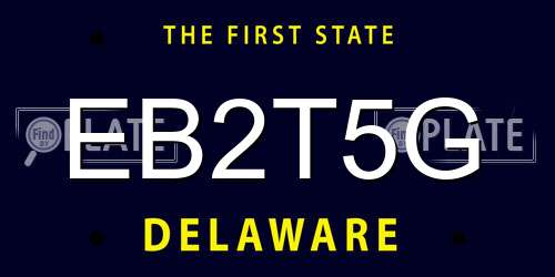 EB2T5G Delaware License Plate