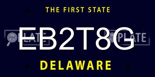 EB2T8G Delaware License Plate