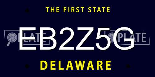 EB2Z5G Delaware License Plate