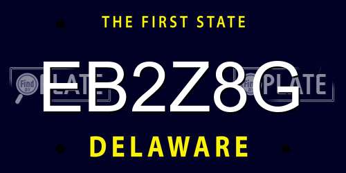 EB2Z8G Delaware License Plate