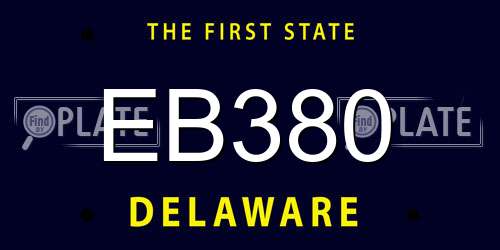 EB380 Delaware License Plate