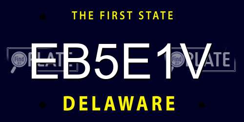 EB5E1V Delaware License Plate