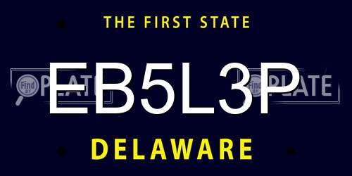 EB5L3P Delaware License Plate