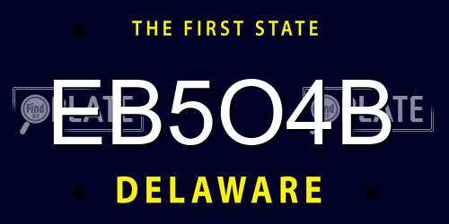 EB5O4B Delaware License Plate