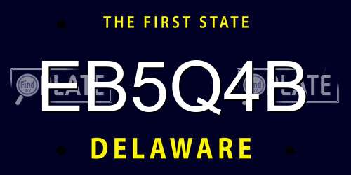 EB5Q4B Delaware License Plate