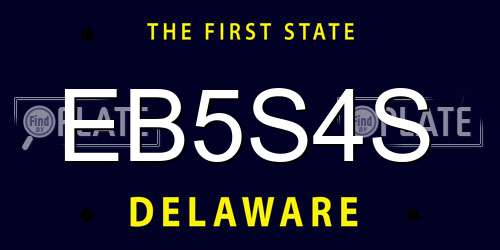 EB5S4S Delaware License Plate