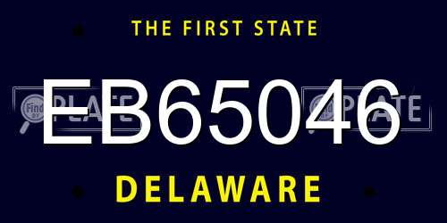 EB65046 Delaware License Plate